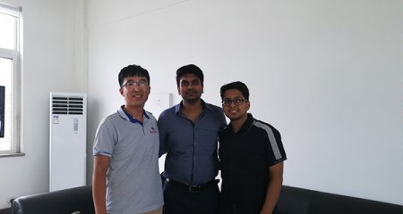 印度客戶訂購的PVC木塑實心門套生產(chǎn)線驗收成功